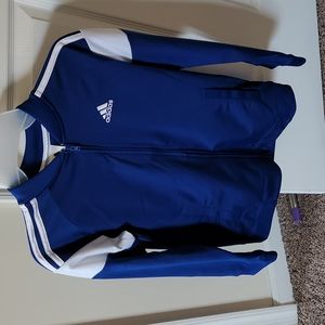 Adidas track jacket boys blue white Size medium